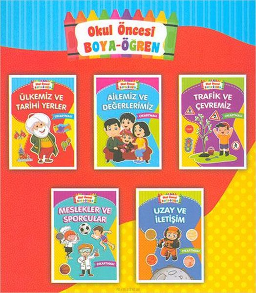 Okul Öncesi Boya-Öğren (5 Kitap)