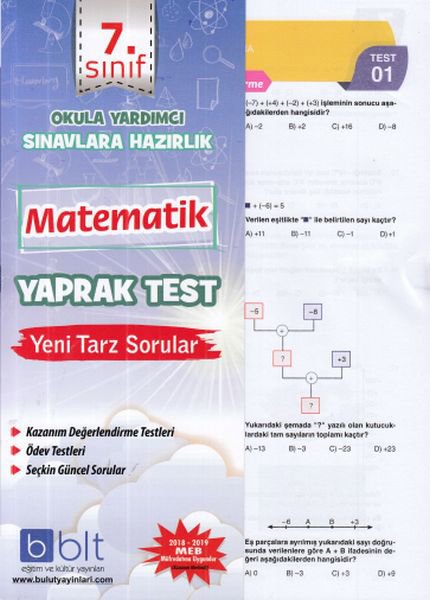 Bulut 7. Sınıf Matematik Yaprak Test (Yeni)