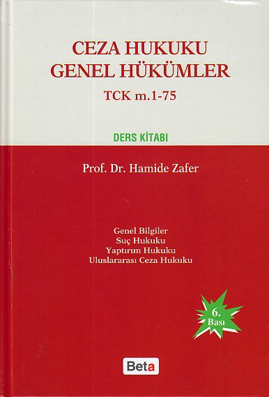 Ceza Hukuku Genel Hükümler - TCK m. 1-75 (Ciltli)
