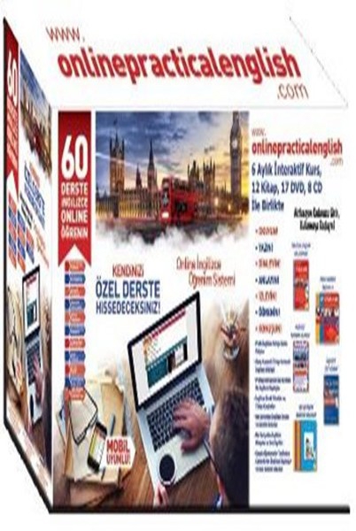 60 Derste Online İngilizce Öğrenim Seti 6 Aylık İnteraktif Kurs İle Birlikte (12 Kitap-17 Dvd-8 Cd)