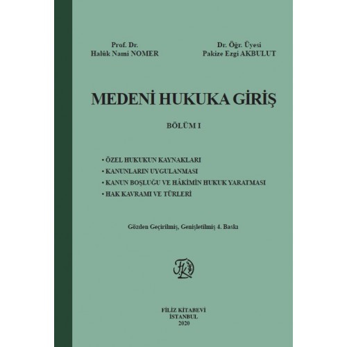 Medeni Hukuka Giriş Bölüm I