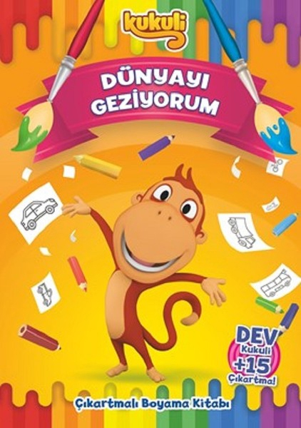 Kukuli-Dünyayı Geziyorum-Çıkartmalı Boyama