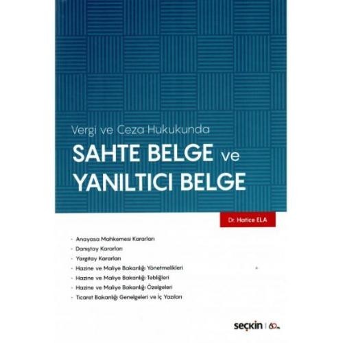 Vergi Ve Ceza Hukukundasahte Belge Ve Yanıltıcı Belge