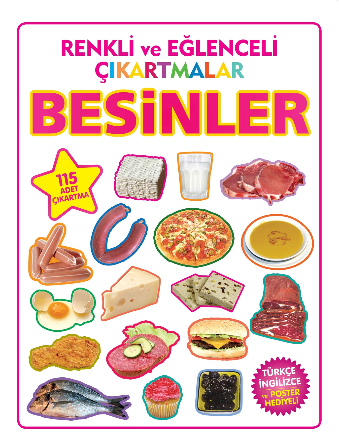 Renkli ve Eğlenceli Çıkartmalar Besinler