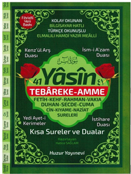 41 Yasin Hafız Boy Fihristli Bilgisayar Hattı Kolay Okunan Yasin-i Şerif -...