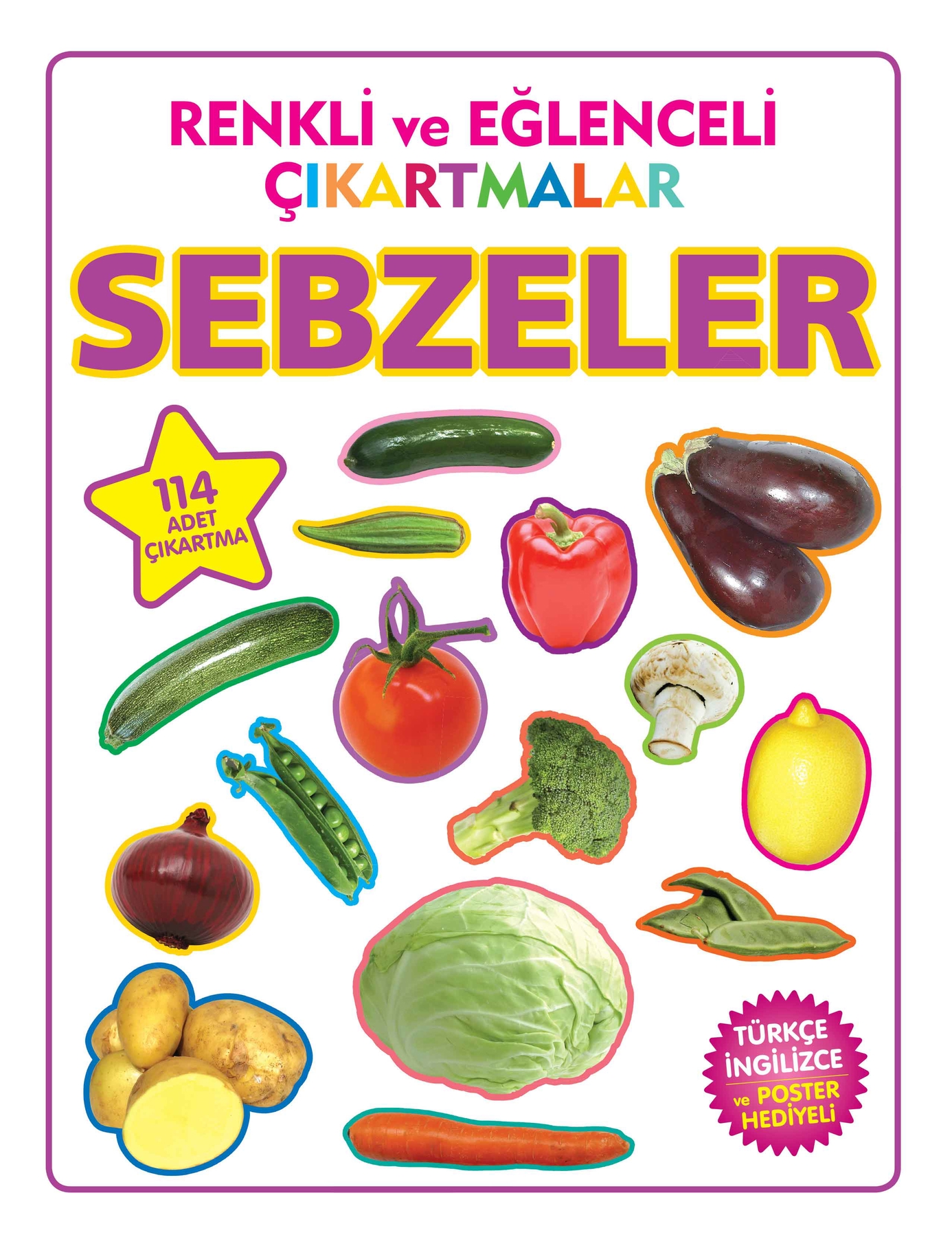 Renkli ve Eğlenceli Çıkartmalar Sebzeler