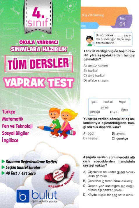 Bulut 4. Sınıf Tüm Dersler Yaprak Test