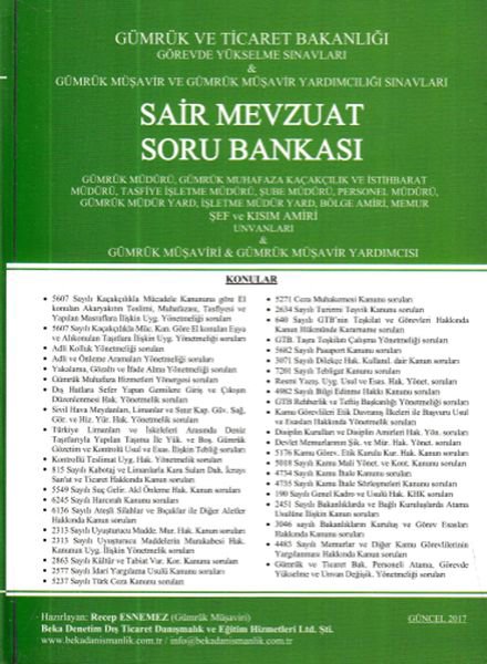 Beka Sair Mevzuat Soru Bankası (Yeni)