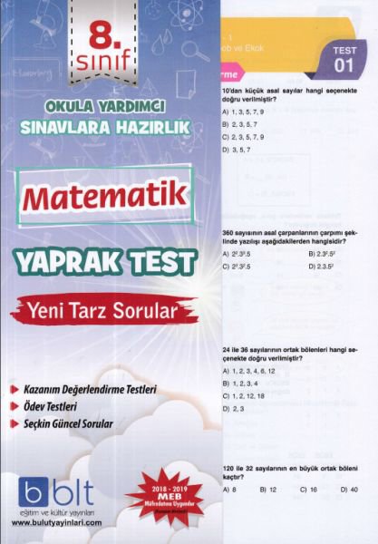 Bulut 8. Sınıf Matematik Yaprak Test