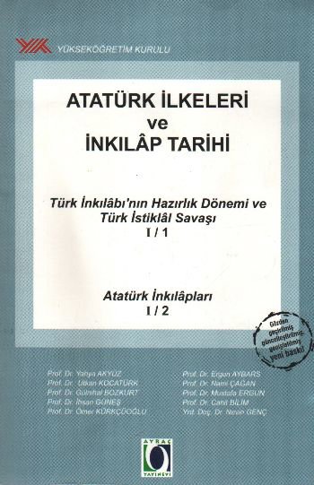 Atatürk İlkeleri ve İnkılap Tarihi  Türk İnkılabı'nın Hazırlık Dönemi ve Türk İstiklal Savaşı I/