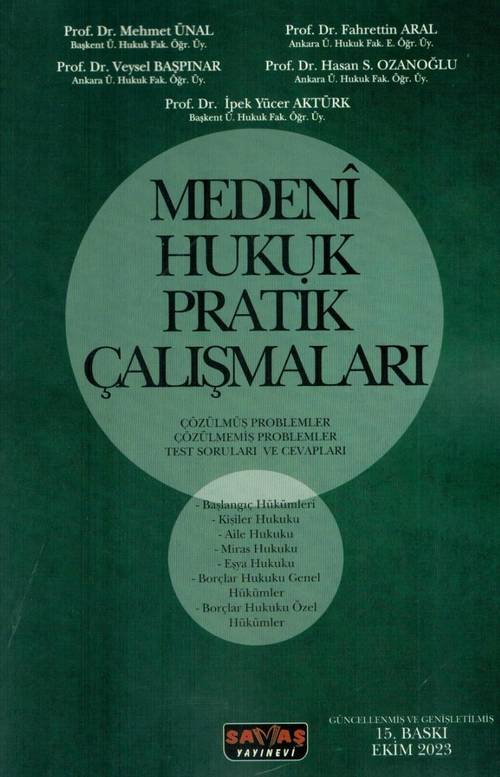 Medeni Hukuk Pratik Çalışmaları- 15. BASKI