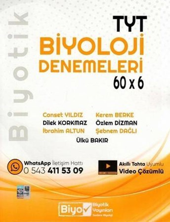 TYT Biyoloji Biyotik 60 x 6 Denemeleri