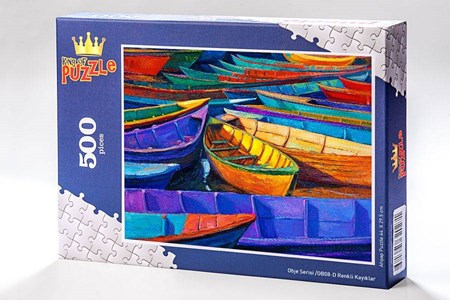 Obje Serisi Renkli Kayıklar 500 Parça Puzzle Ob08 D