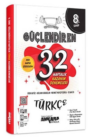 8. Sınıf Türkçe Güçlendiren 32 Haftalık Kazanım Denemeleri