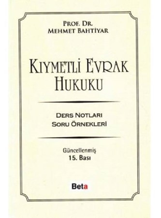 Kıymetli Evrak Hukuku / Ders Notları