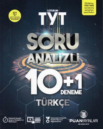 Puan TYT 1. Oturum Türkçe Soru Analizli 10 + 1 (Yeni)
