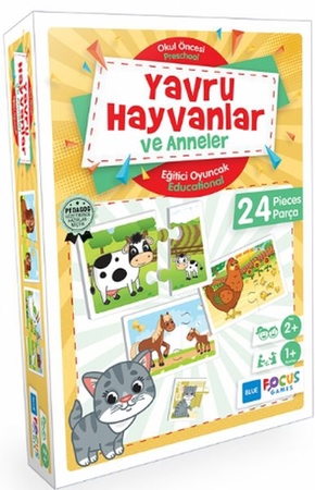 Blue Focus Yavru Hayvanlar ve Anneler - Eğitici Oyunlar 24 Parça