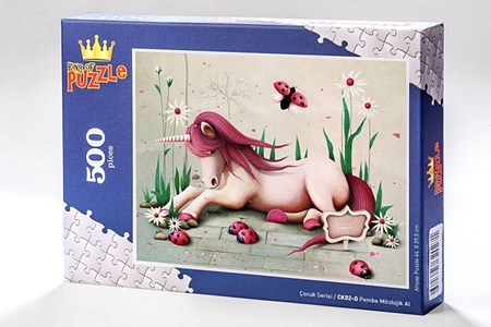 Çocuk Serisi Pembe Mitolojik At 500 Parça Puzzle Ck02 D