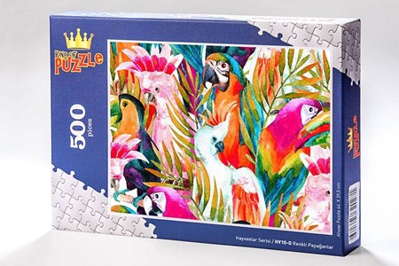 Hayvanlar Serisi Renkli Papağanlar 500 Parça Puzzle Hv10 D