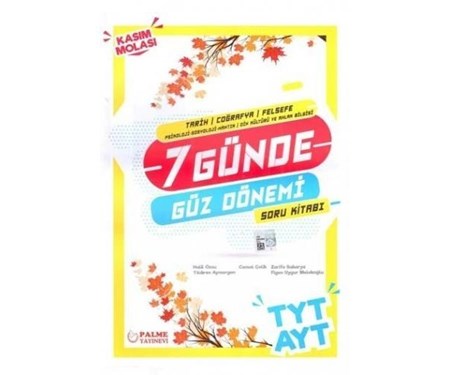 Tyt Ayt 7 Günde Tarih Coğrafya Felsefe Güz Dönemi Soru Kitabı