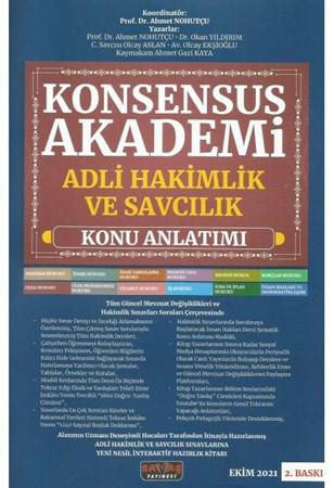 Konsensus Akademi Adli Hakimlik ve Savcılık Konu Anlatımı