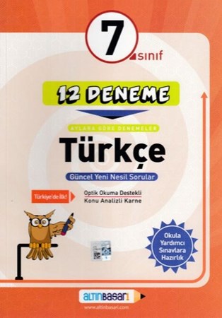 Altınbaşarı 7. Sınıf 12 Deneme Türkçe 22,00 Tl İadesiz