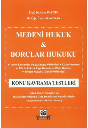 Medeni Hukuk & Borçlar Hukuku Konu Kavrama Testleri