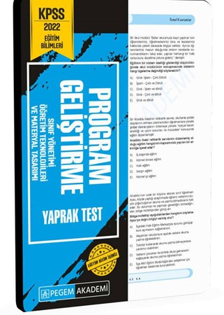 KPSS Eğitim Bilimleri Program Geliştirme Yaprak Test