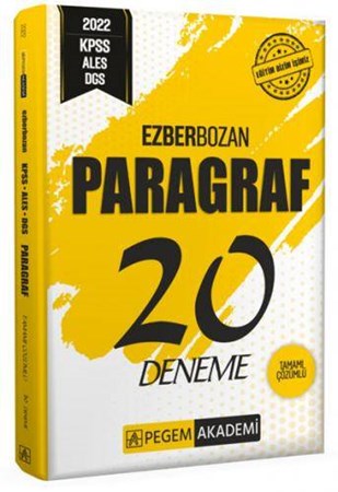 KPSS ALES DGS Paragraf Ezberbozan 20 Deneme Çözümlü