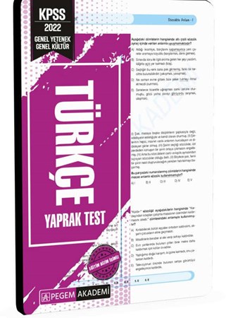 KPSS Genel Yetenek Genel Kültür Türkçe Yaprak Test