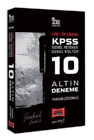 Yargı Yayınları 2022 KPSS Lise Önlisans 10 Altın Fasikül Deneme Sınavı