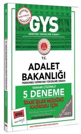 Yargı Yayınları 2023 Adalet Bakanlığı GYS İdari İşler Kadrosu İçin Tamamı Çözümlü 5 Deneme