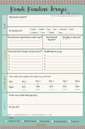 Kendi Kendine Terapi 60 Çalışma Sayfasından Oluşan Bloknot