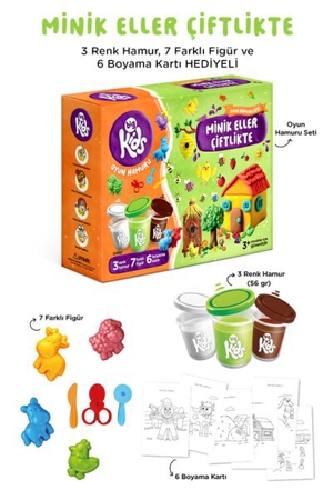 Minik Eller Çiftlikte Oyun Hamuru Seti (16 Parça - 340 Gr)