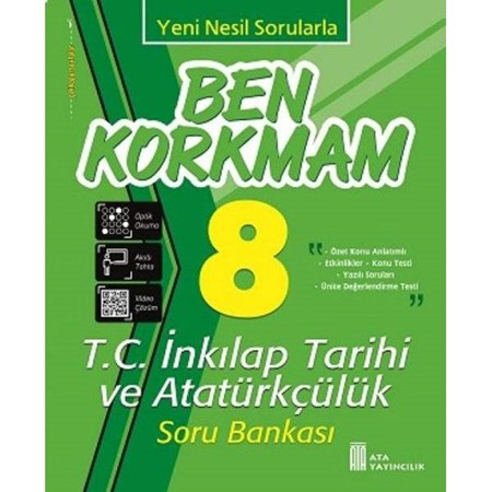 000000 8. Sınıf LGS T.C. İnkılap Tarihi ve Atatürkçülük Ben Korkmam Soru Bankası Test Kitabı Ata Yayıncılık