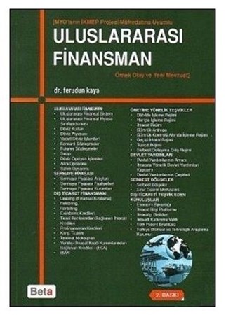 Uluslararası Finansman / Myo'ların İkmep Projesi Müfredatına Uyumlu - Örnek Olay Ve Yeni Mevzuat