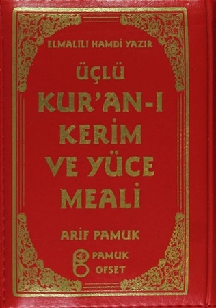 Üçlü Kur’an-ı Kerim ve Yüce Meali Kılıflı (Üçlü-010)