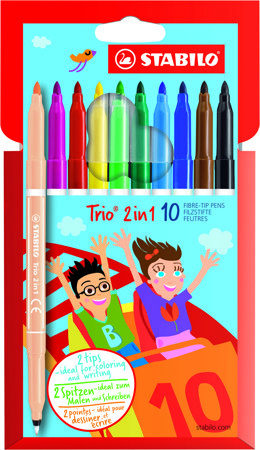 Stabilo Trio 2in1 Çift Uçlu Keçeli Kalem 10 Renk 222/10-01