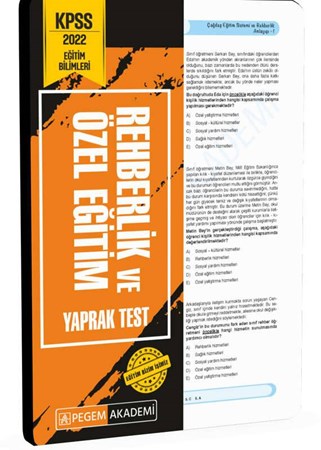 KPSS Eğitim Bilimleri Rehberlik ve Özel Eğitim Yaprak Test