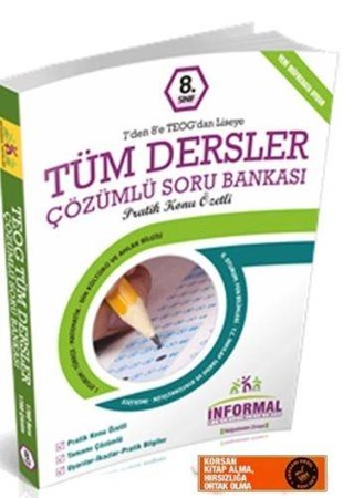 İnformal 8. Sınıf Tüm Dersler Çözümlü Soru Bankası