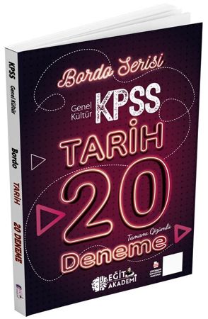 KPSS Tarih Bordo 20 Deneme Çözümlü