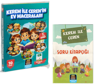 1. Sınıf Okuma Seti Kerem İle Ceren Ev Maceraları 10 Kitap + Soru Kitapçığı İlaveli
