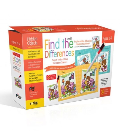 Find the Differences-1 (Level 1) - Search, Find and Mark the Hidden Objects-1 - Ages 2-5