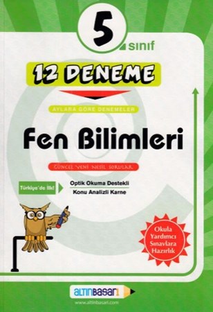 Altınbaşarı 5. Sınıf Fen Bilimleri 12 Deneme (22,00 Tl İadesiz)