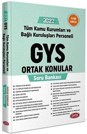 Data 2023 GYS Tüm Kamu Kurumları için Ortak Konular Soru Bankası Görevde Yükselme Data Yayınları