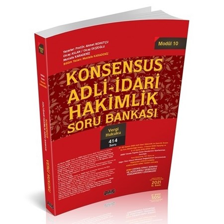 Konsensus Adli İdari Hakimlik Vergi Hukuku Soru Bankası Modül 10 Savaş Yayınları 2021