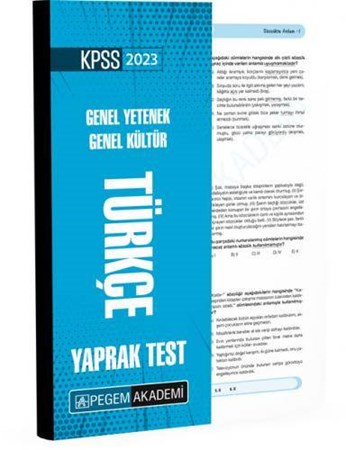 2023 KPSS Türkçe Yaprak Test