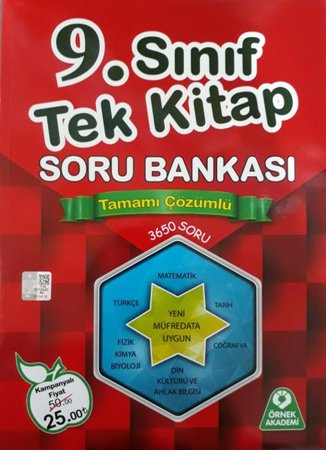 Örnek Akademi 9. Sınıf Tek Kitap Tamamı Çözümlü Soru Bankası