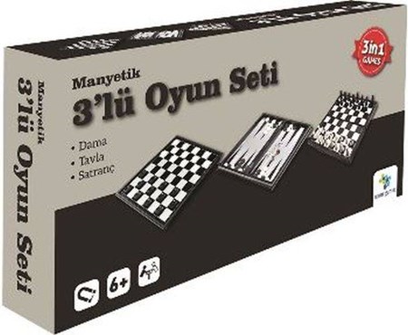 Manyetik 3'lü Oyun Seti Kutulu