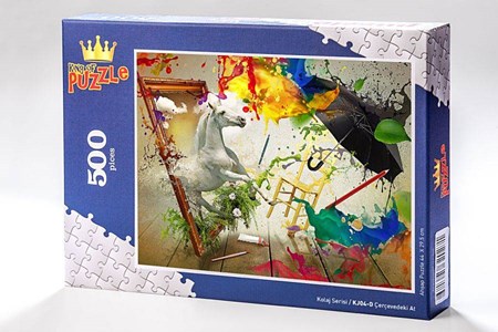 Kolaj Serisi Çerçevedeki At 500 Parça Puzzle Kj04 D